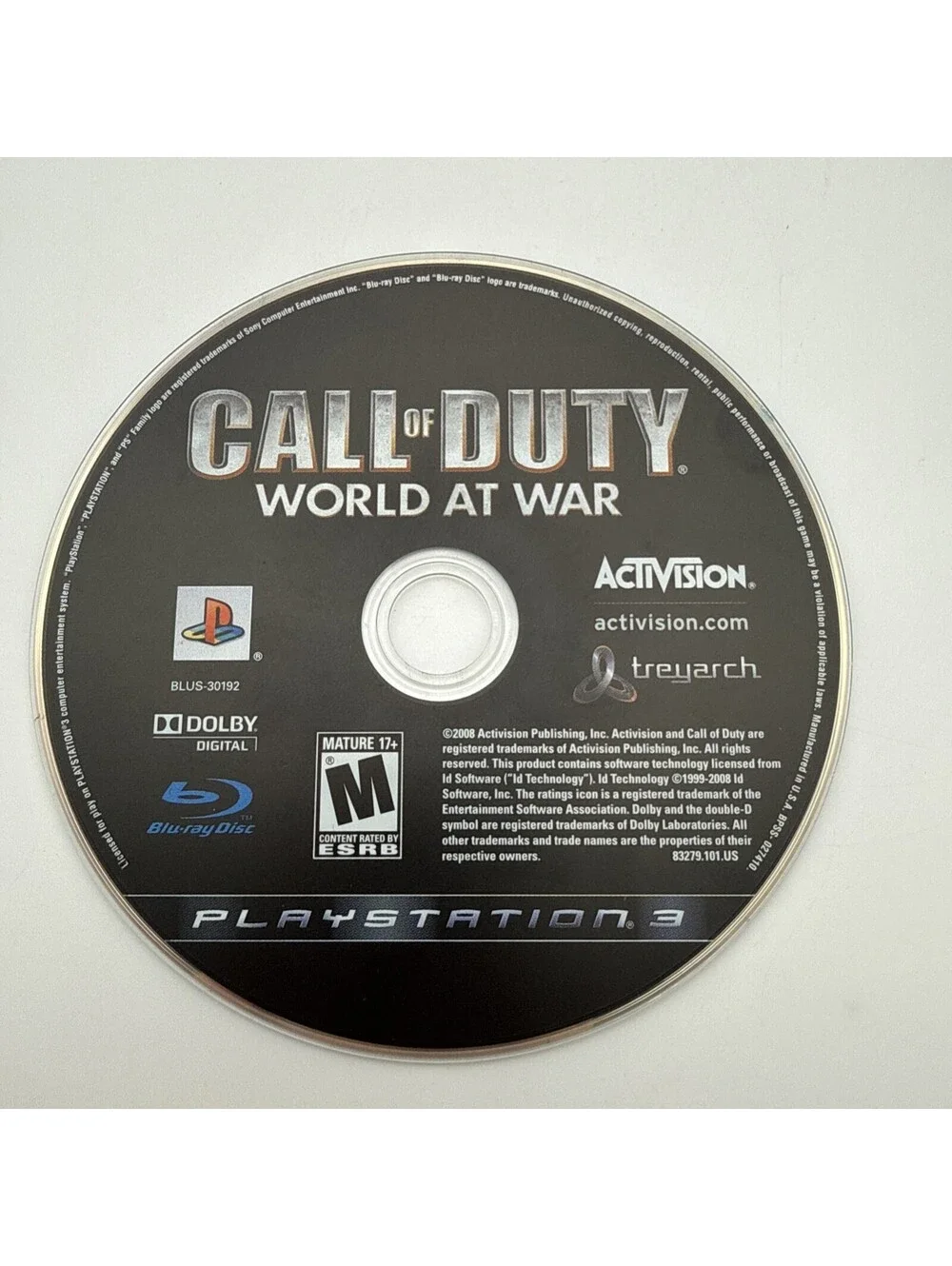 Call Of Duty World At War PS3 (Sony PlayStation 3, 2010) w Manual